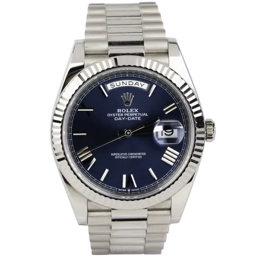 Rolex Day Date White Gold Blue Dial 1