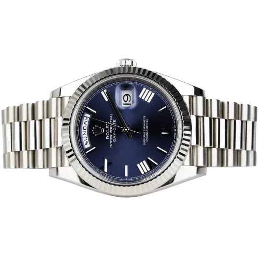 Rolex Day Date White Gold Blue Dial 2