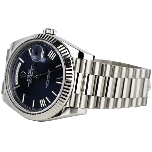 Rolex Day Date White Gold Blue Dial 3